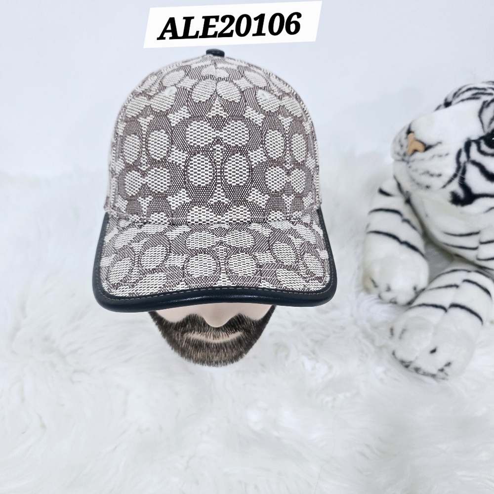 Coach Black and Brown Patterned Hat Unisex - Picture 7 of 10